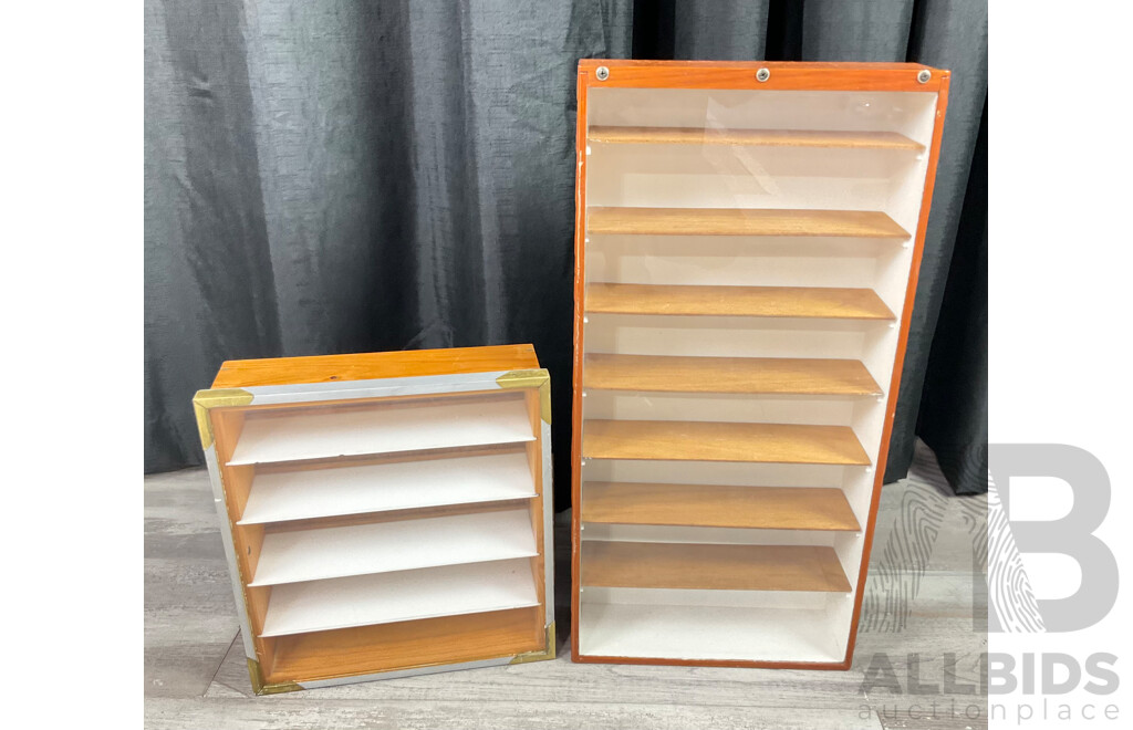 Two Small Model Car Cabinets