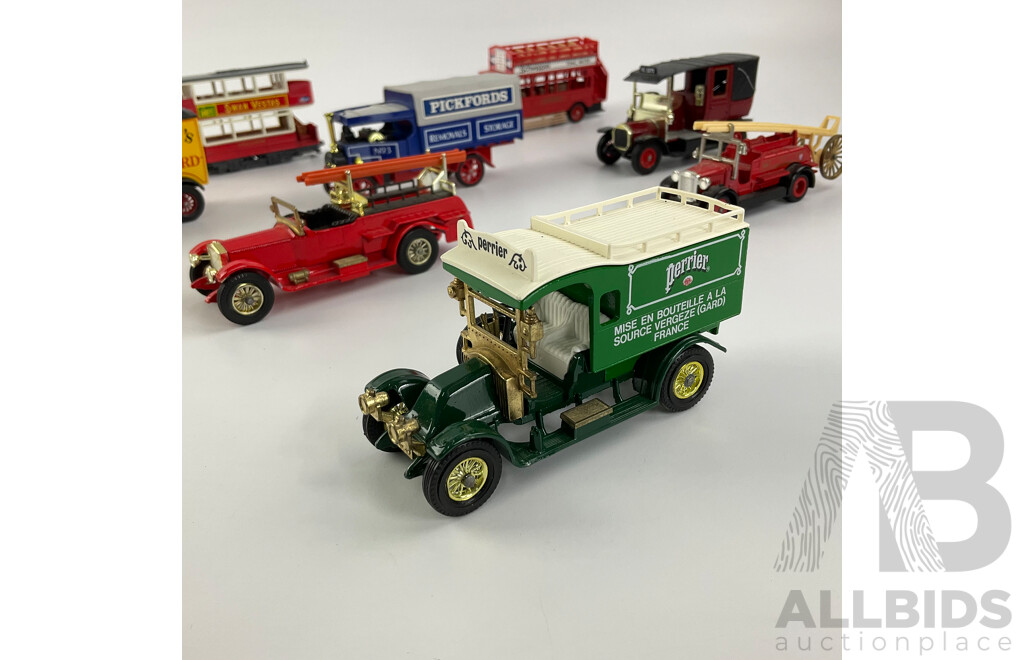 Collection of Diecast Matchbox Models of Yesteryear and Lledo Commercial Vehicles Including 1912 Ford Model T, 1922 A.E.C 'S' Type Bus, Renault and More