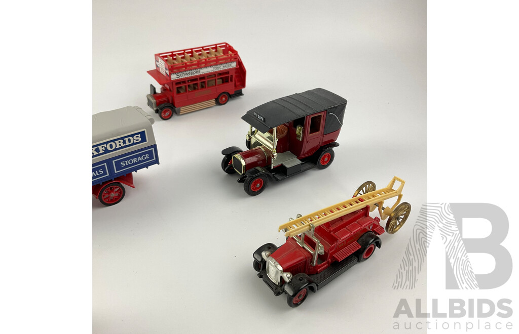 Collection of Diecast Matchbox Models of Yesteryear and Lledo Commercial Vehicles Including 1912 Ford Model T, 1922 A.E.C 'S' Type Bus, Renault and More