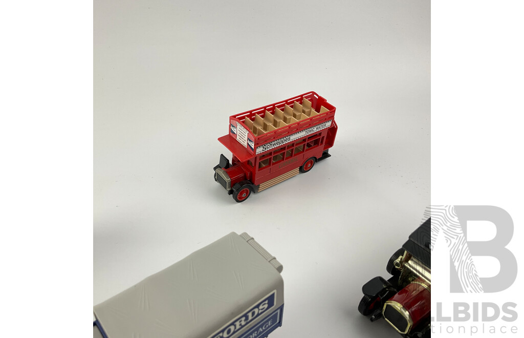 Collection of Diecast Matchbox Models of Yesteryear and Lledo Commercial Vehicles Including 1912 Ford Model T, 1922 A.E.C 'S' Type Bus, Renault and More