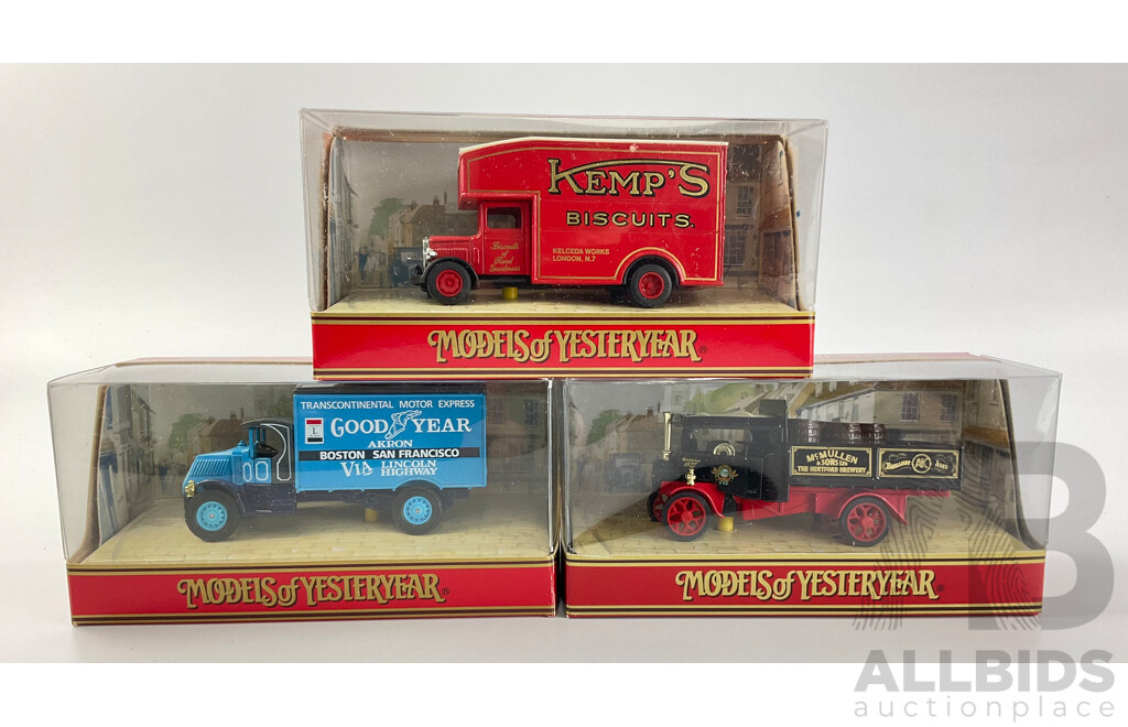 Matchbox Diecast Models of Yesteryear Commercial Vehicles Including 1922 Foden Steam Wagon, 1931 Morris Courier, 1930 Mack AC