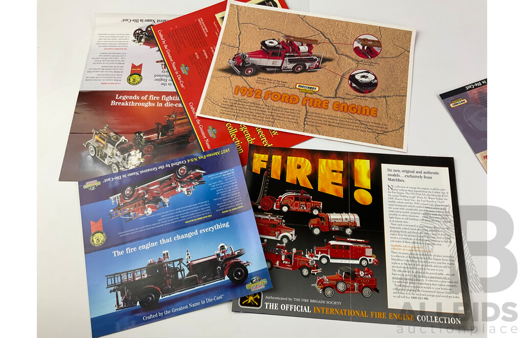 Collection of Matchbox Collectors Fire Engine Pamphlets and Brochures