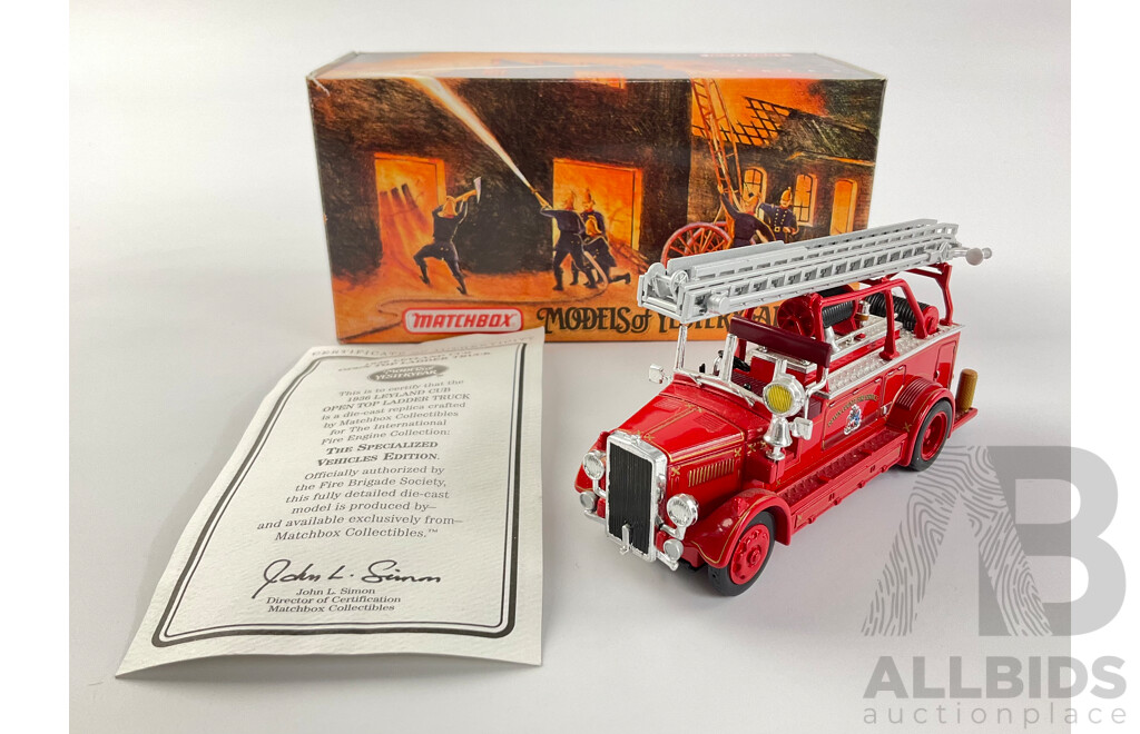 Matchbox Models of Yesteryear Fire Engine Series 1936 Leyland Cub Open Top Ladder (YYM37635)