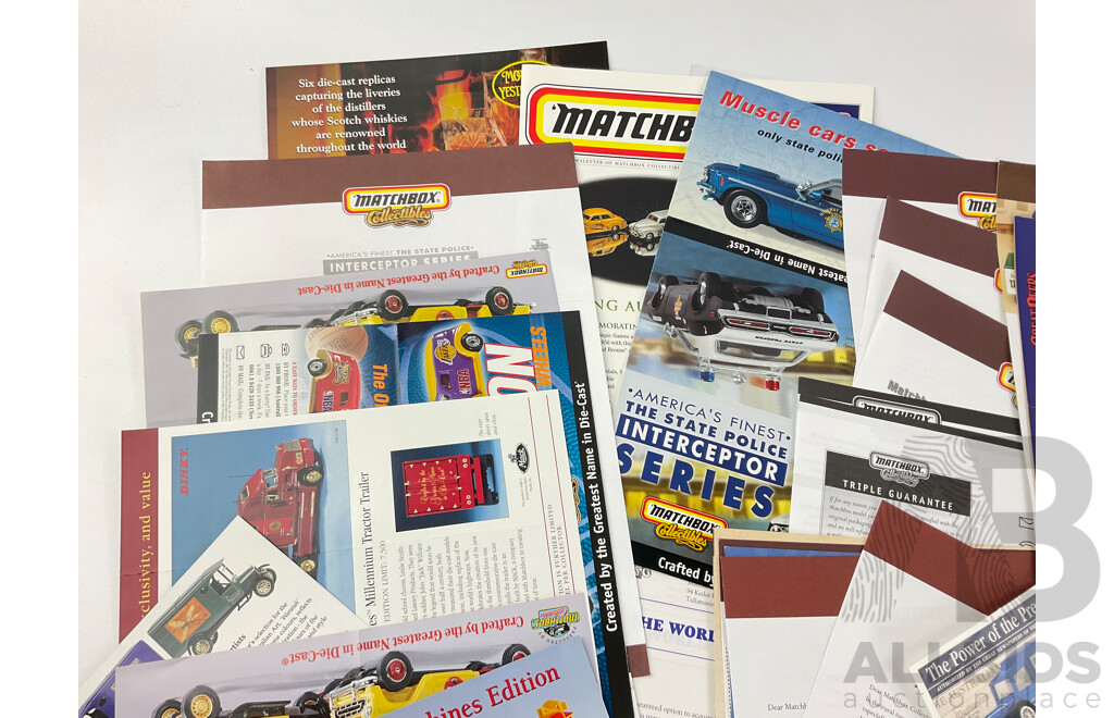 Collection of 1990's Matchbox Brochures, Catalogues and Correspondence