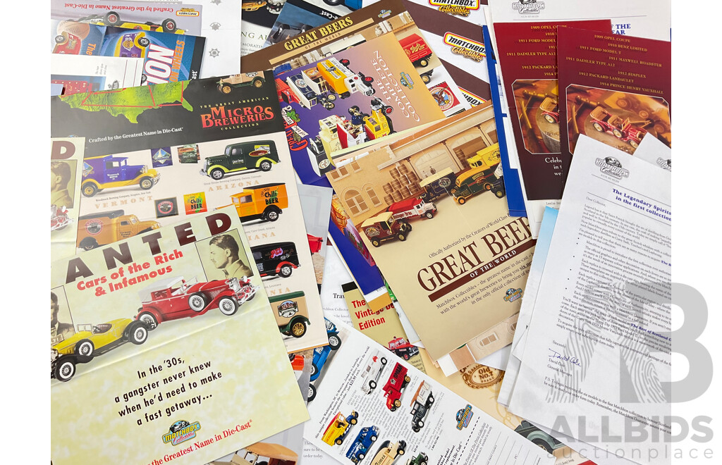 Collection of 1990's Matchbox Brochures, Catalogues and Correspondence