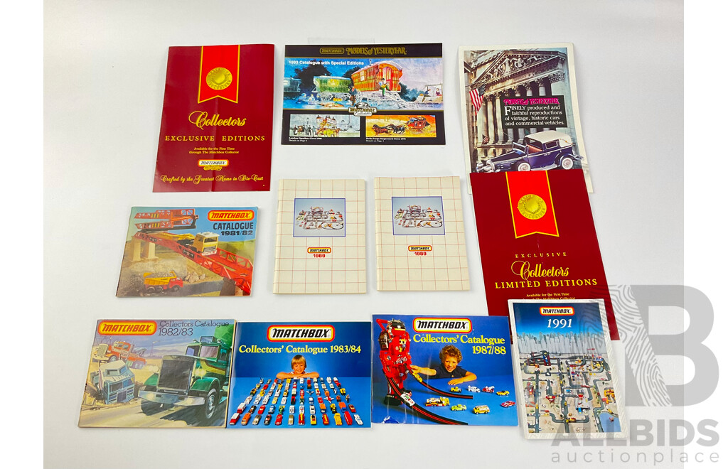 Collection of 1980's and 1990's Matchbox Catalogues Including 1981-1984 Consecutive