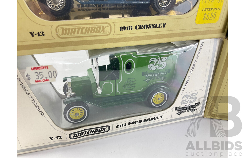 Vintage Matchbox Models of Yesteryear Commercial Vehicles Including 1919 Walker Electric Walker An, 1912 Ford Model T and 1918 Crossley