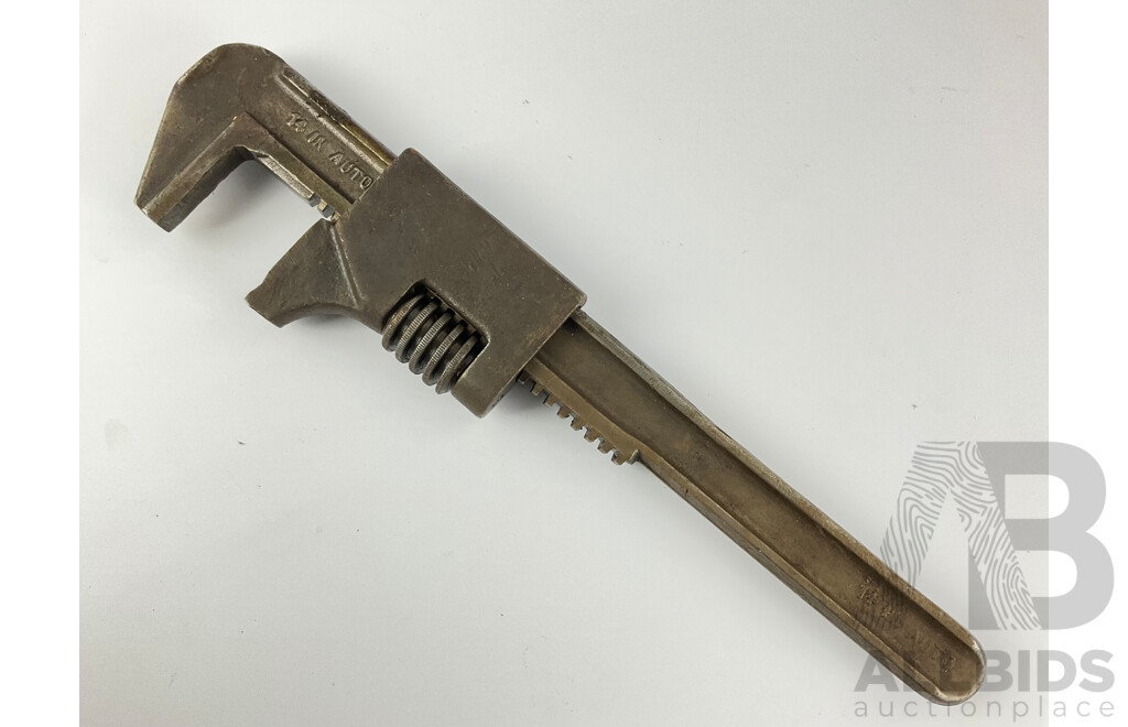 Vintage Vlchek 14 Inch Auto Adjustable Wrench, Made in USA