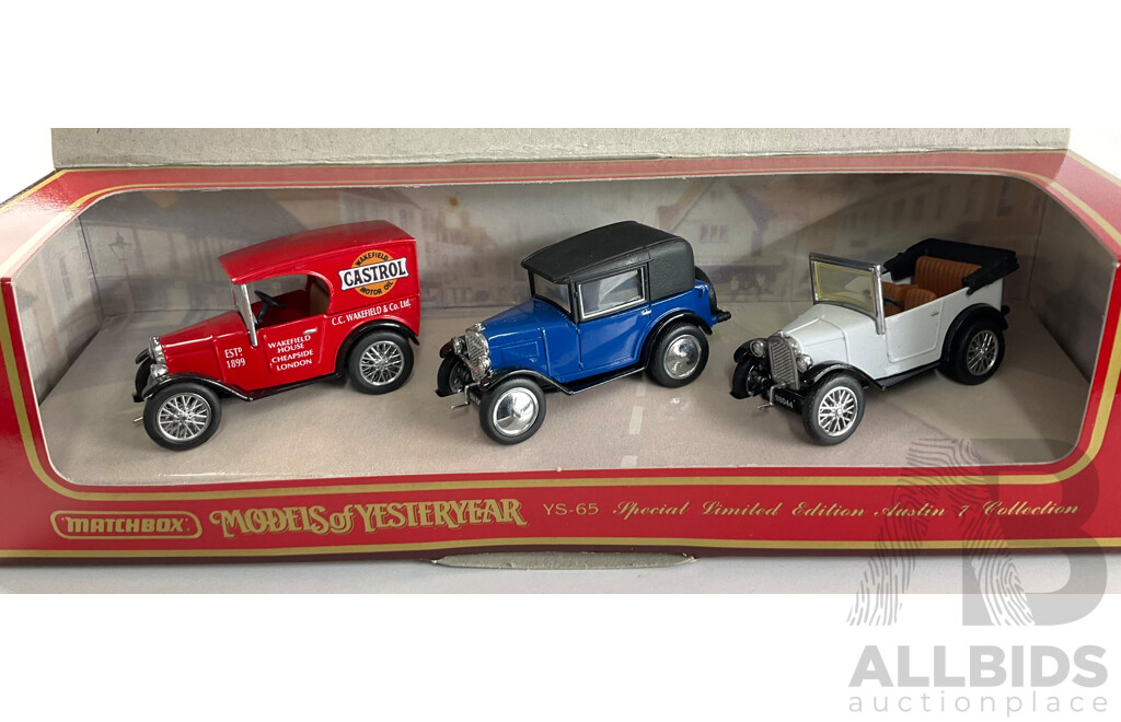 Vintage Matchbox Diecast Pewter 1936 Jaguar SS 100 and 1928 Austin Seven Collection