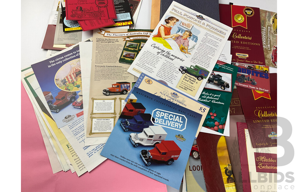 Collection of 1980's Matchbox Catalogues and Certificates