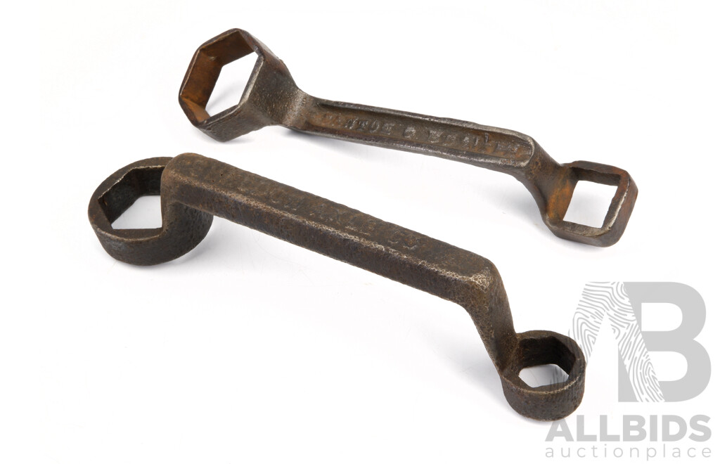 Antique Buggy Axle Spanners Including Sheldon Axle Co and (Indistinct) Axle Mfg