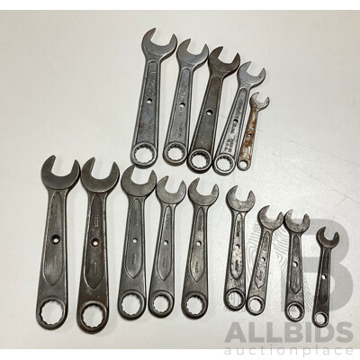 Vintage Forged Imperial Combination Spanners, Matador Made in Germany and Auto-Kit Made in USA