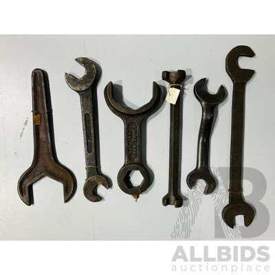 Two New South Wales Transport Department Spanners, Crows Foot Spanner and Whitworth Examples