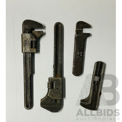 Four Adjustable Wrenches Including King Dick and Bodmann Paramount