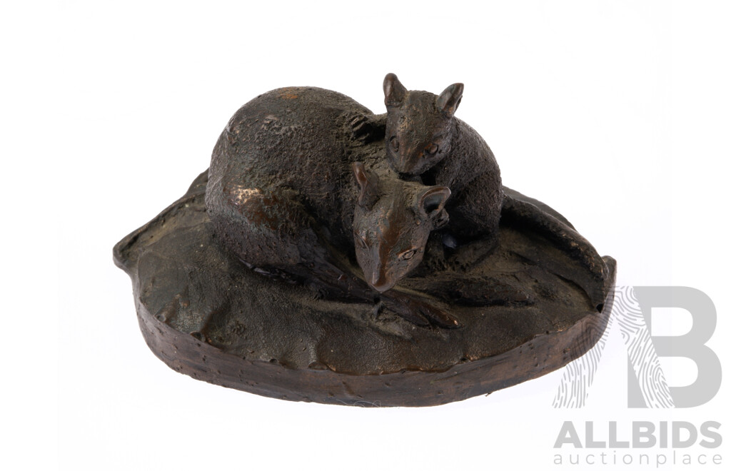 Limited Edition of 100 Signed Hand Made Cold Cast Bronze Sculpture of Mice by Anna Eggert