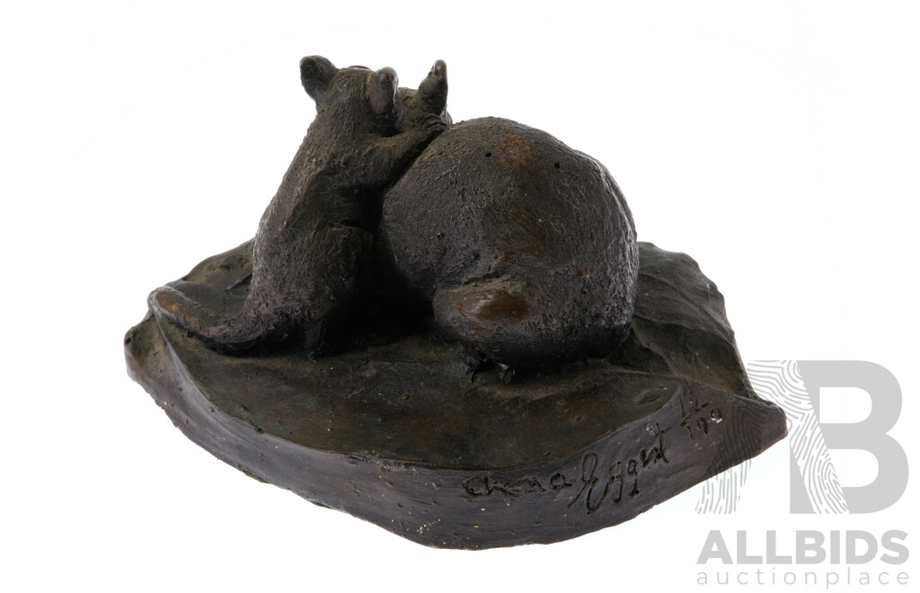 Limited Edition of 100 Signed Hand Made Cold Cast Bronze Sculpture of Mice by Anna Eggert