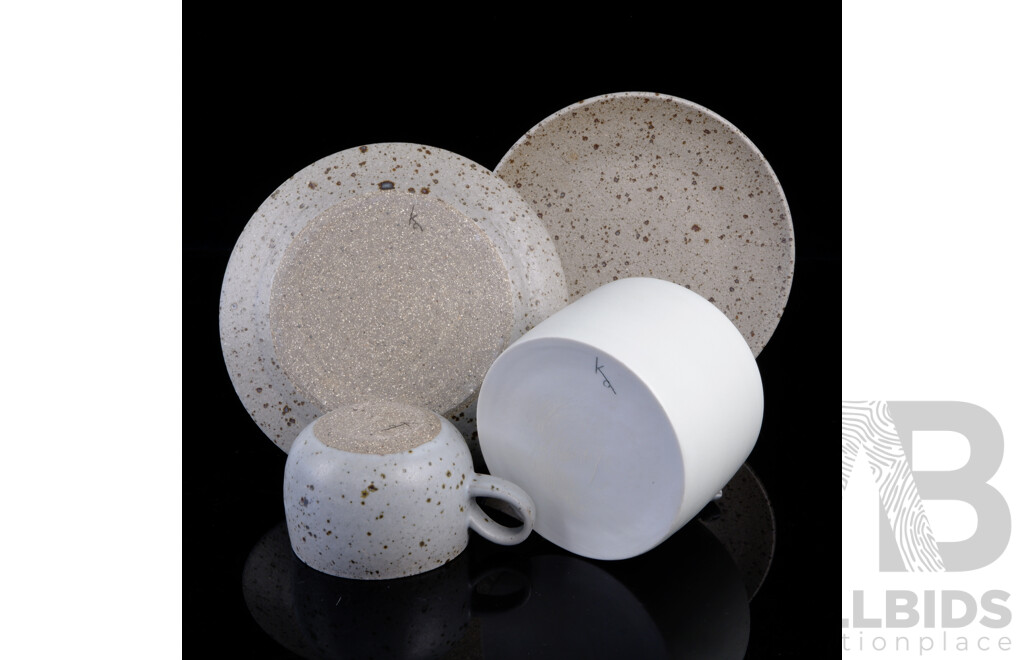 Collection Four Pieces Tasmanian Australian Studio Ceramics by Kelly Austin