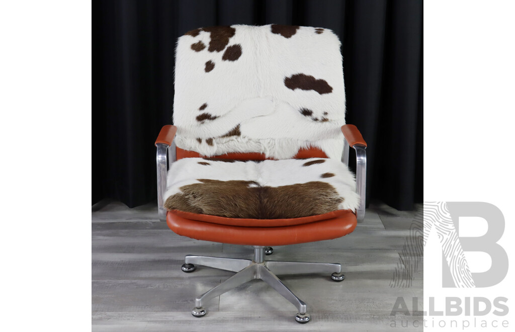 Vintage Framac Executive Chair with Cowhide Upholstery