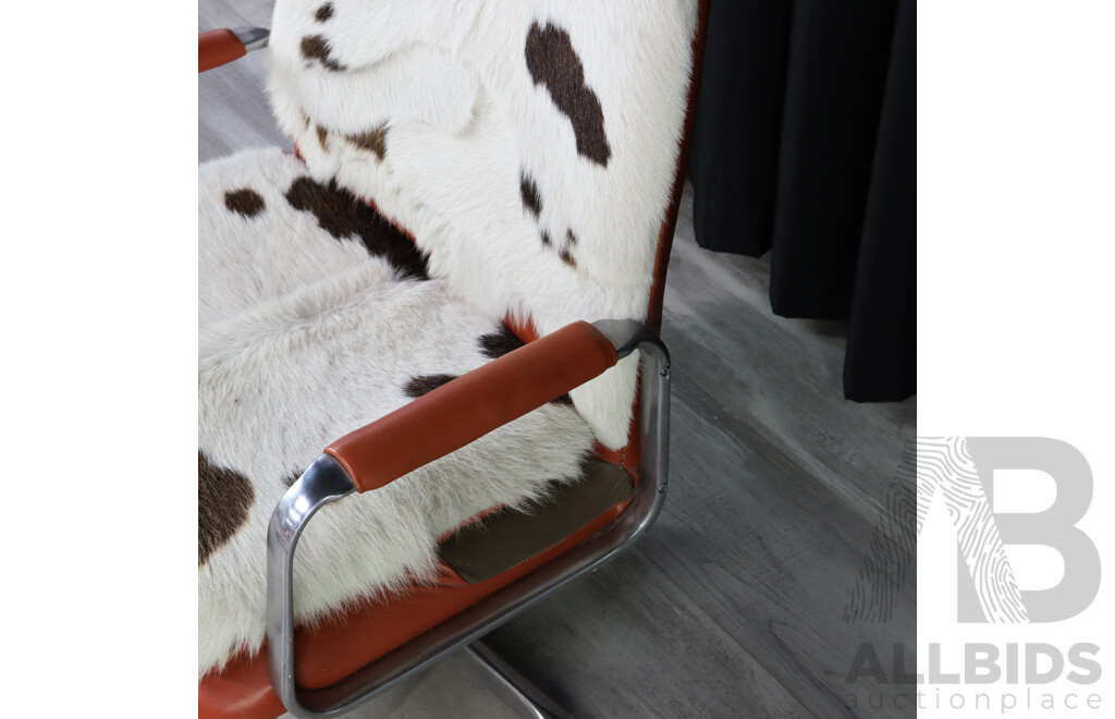 Vintage Framac Executive Chair with Cowhide Upholstery