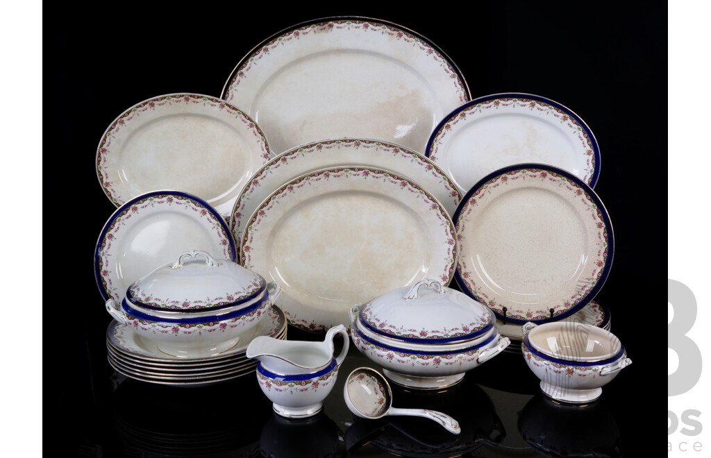 Antique English Wedgwood & Co Porcelain 22 Piece Dinner Service