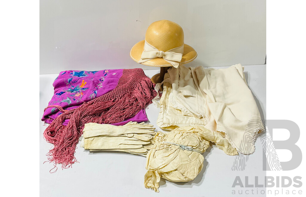 Collection of Vintage Fashion Including Hats, Dresses of Varying Sizes and More