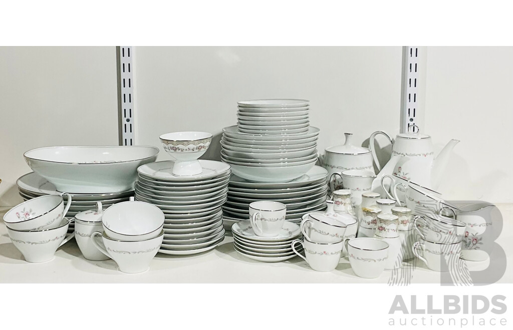 Noritake Porcelain 81 Piece Dining Service in Mayfair Pattern