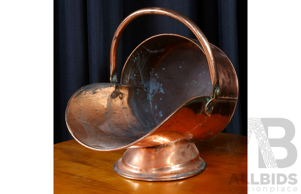 Vintage Copper Coal Scuttle