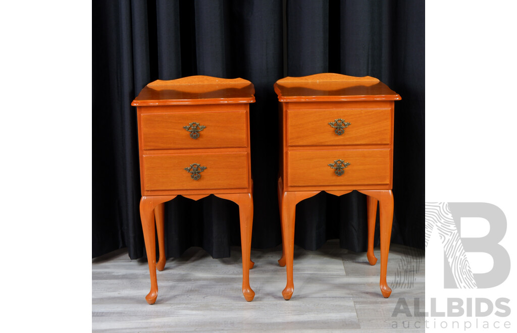 Pair of Queen Anne Style Bedside Chests