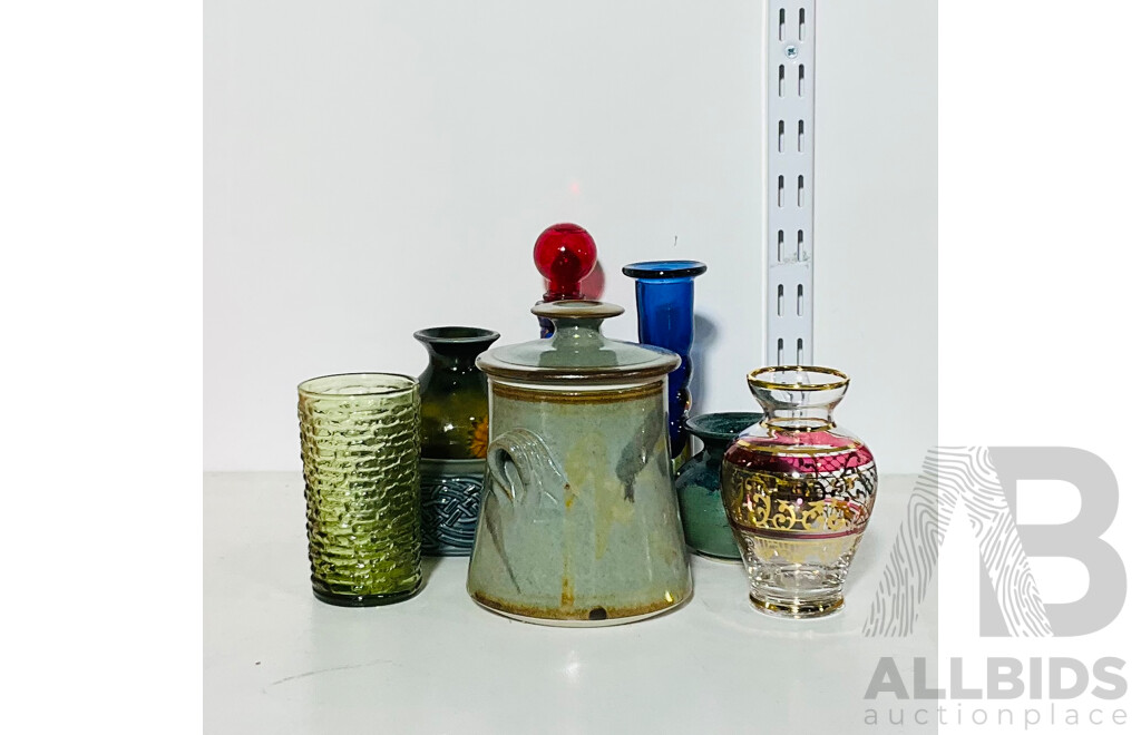 Collection of Vintage Glassware and Ceramic Containers