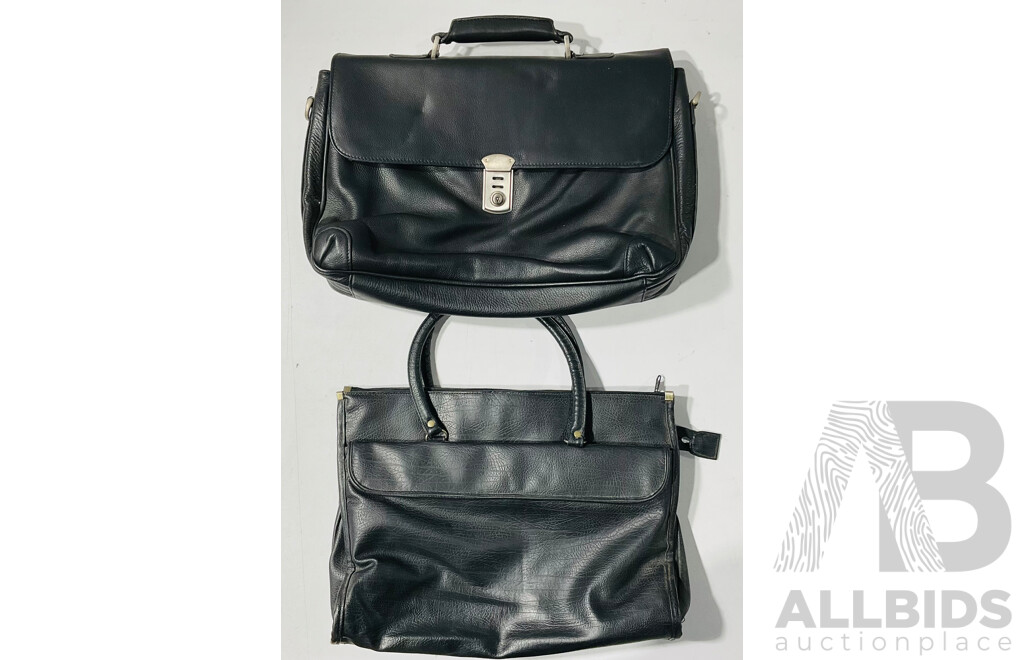 Pair of Black Handbags From Monsac