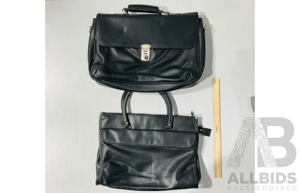 Pair of Black Handbags From Monsac