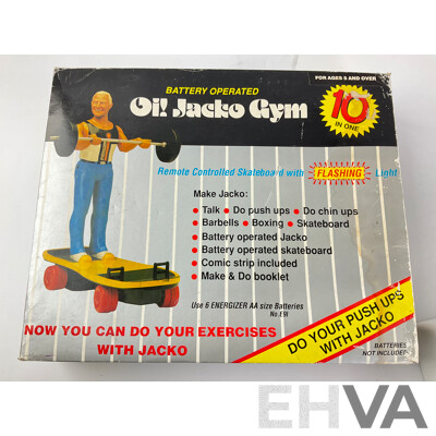 Rare 1980's Energizer Oi! Jacko Gym Remote Controlled Skateboard with Flashing Light
