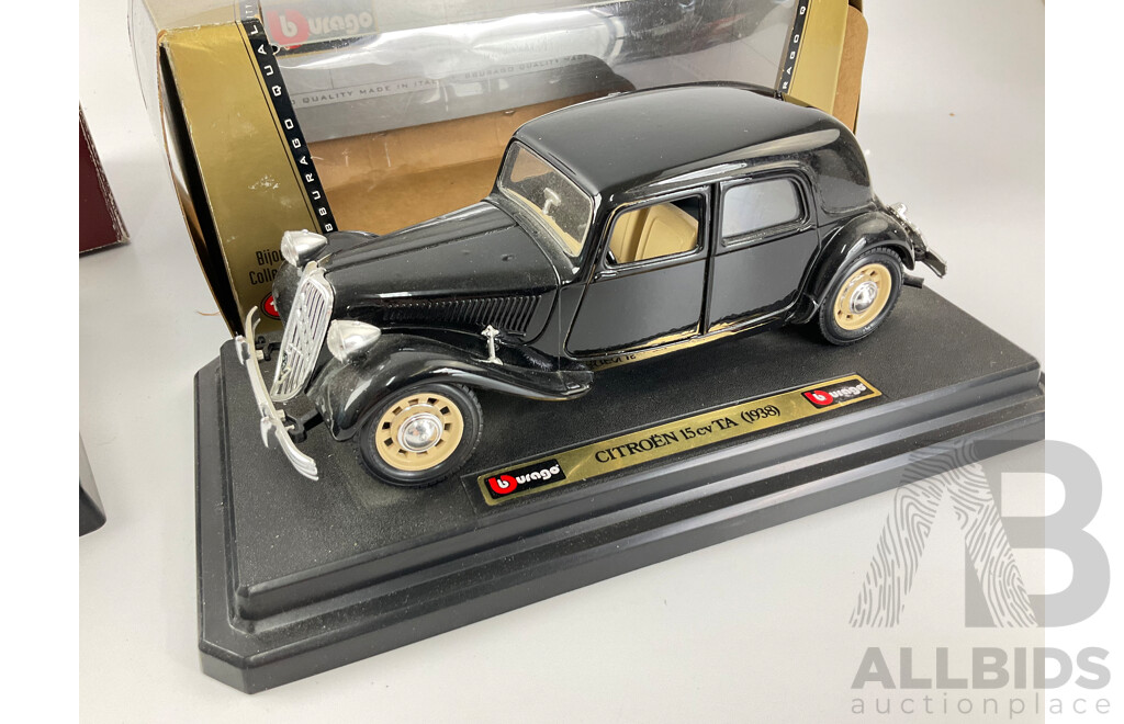 Diecast Burago 1915 Citroen 15 CV TA and Road Legends 1957 Chevrolet Corvette