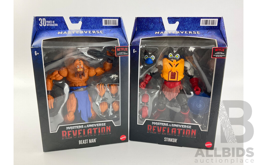 Mattel Masters of the Universe Revelation Stinkor and Beast Man in Original Packaging