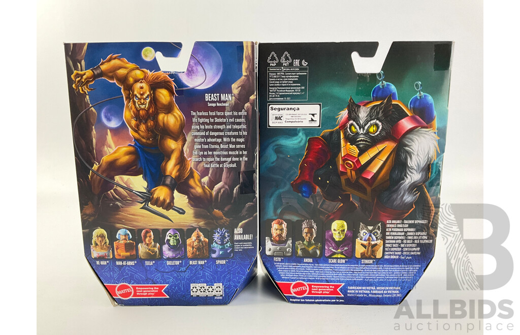 Mattel Masters of the Universe Revelation Stinkor and Beast Man in Original Packaging