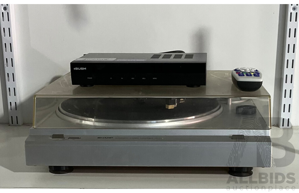 Sharp Automatic Stereo Turntable and Bush High Definition Digital Set Top Box