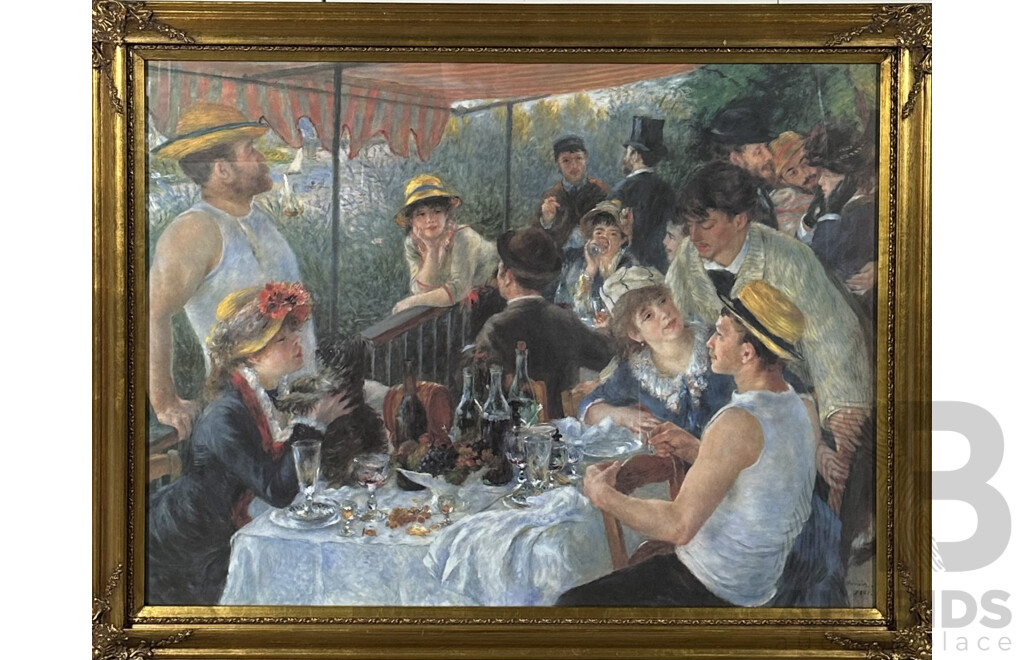 Pierre-Auguste Renoir (Impressionist School, France,1841-1919) Lunching of the Boating Party, Reproduction Copy of the Original, 91 X 117 Cm