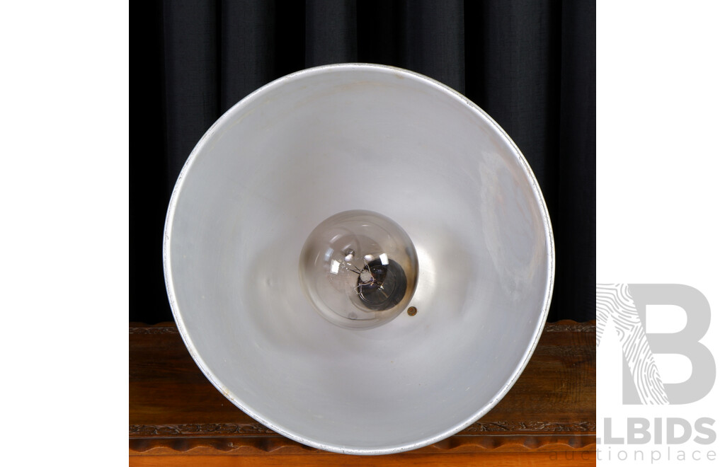 Grey Vintage Enamel Shade with Globe