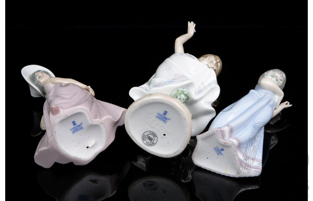 Collection Three Lladro Porcelain Child Figures Including 1999 Event Figure