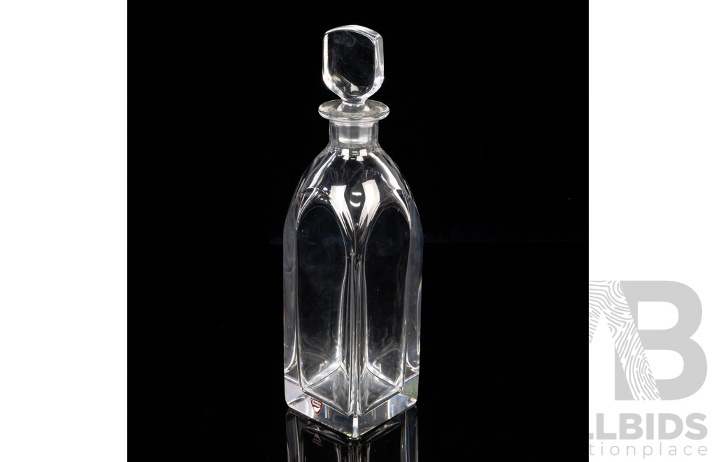 Mid Century Oreffors Glasbruk Crystal Decanter with Stopper by Edward Hald