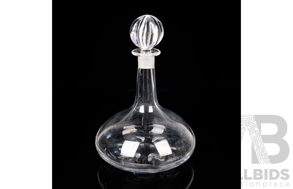 Mid Century Oreffors Crystal Decanter with Stopper by Nils Landberg