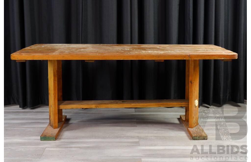 Timber Outdoor Table with Two Benches