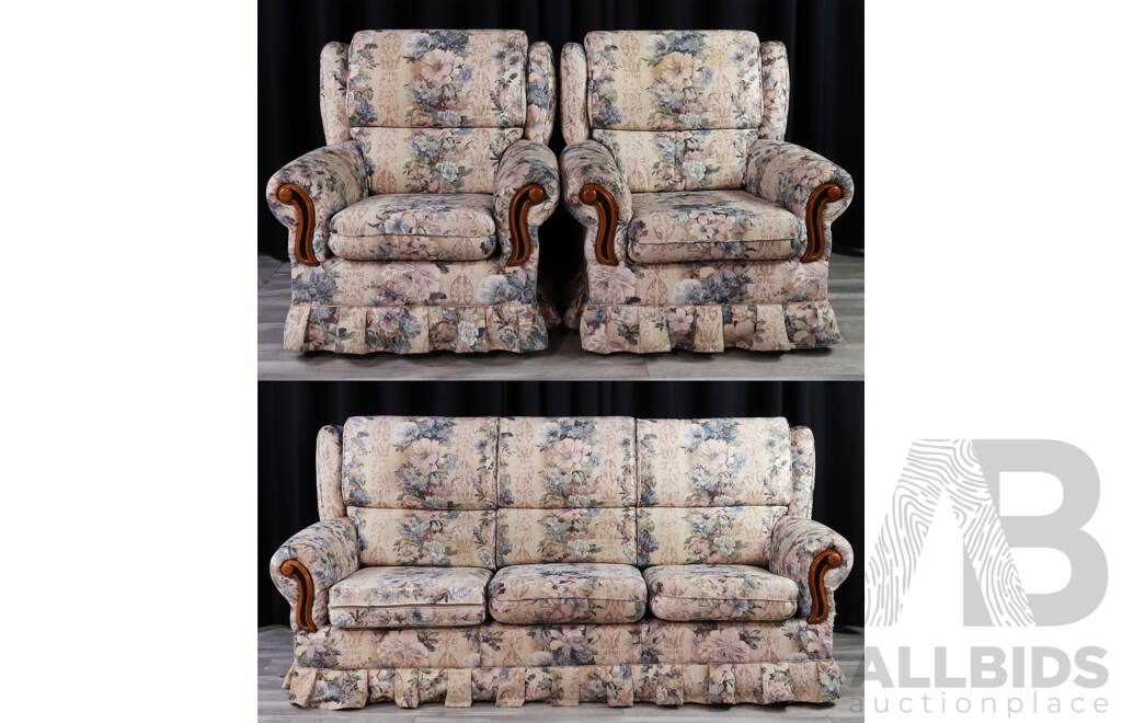 Fabric Three Piece Lounge Suite