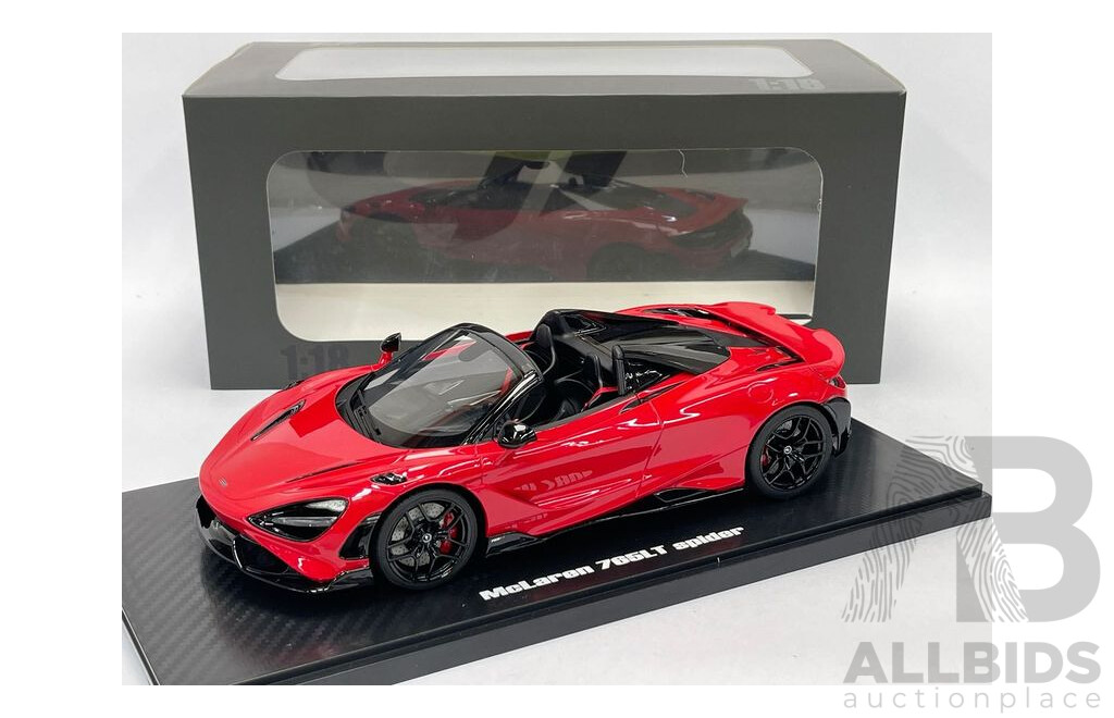 GT Spirit McLaren 765 LT Spider Red GT420 1:18 Scale Model Car - Brand New