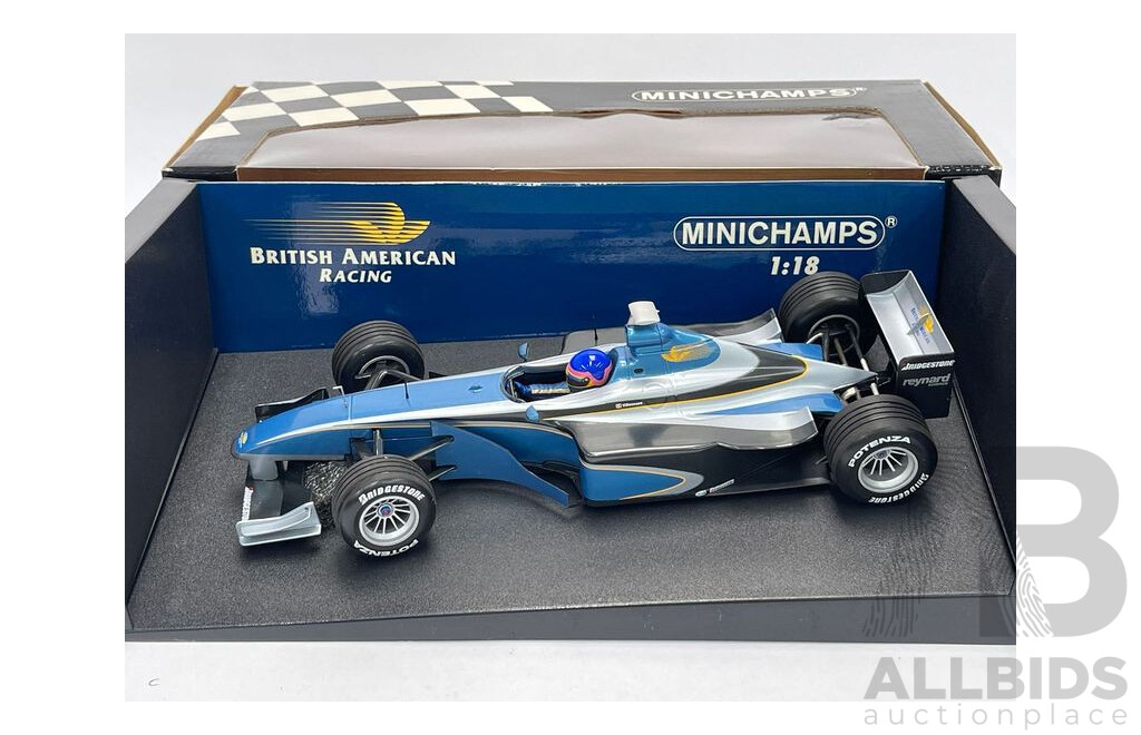 Minichamps 1999 BAR 01 Supertech Formula 1 Test Car 1:18 Scale Model Car - Brand New