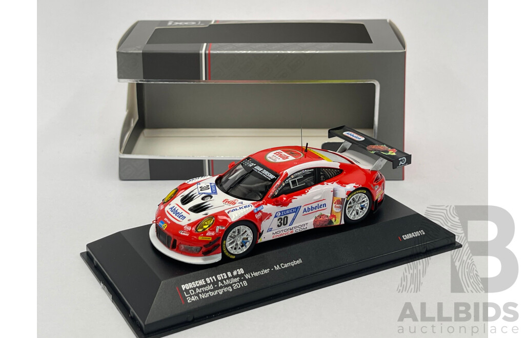 IXO Models 2018 Porsche 911 GT3 R 24hr Nürburgring - 1:43 Scale - Brand New