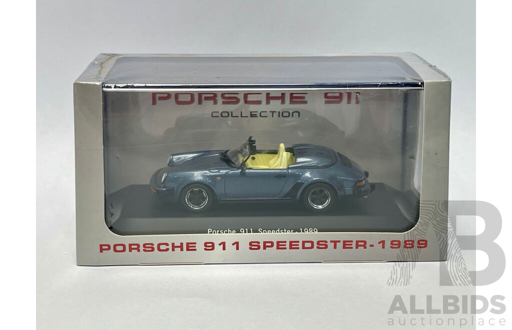 Atlas 1989 Porsche 911 Speedster Blue Metallic 1:43 Scale - New