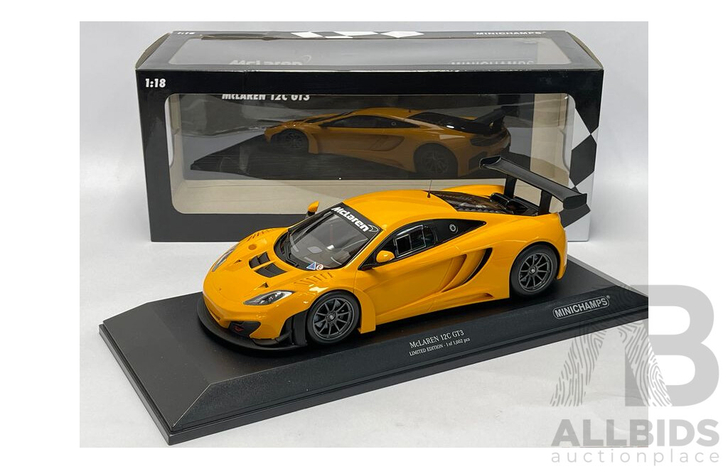 Minichamps 2013 McLaren MP4/12C GT3 Plain Body Orange 1:18 Scale - New