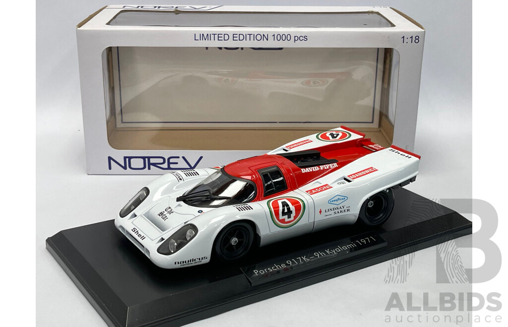 Norev 1971 Porsche 917K 9hr Kyalami David Piper Racing 1:18 Scale - New