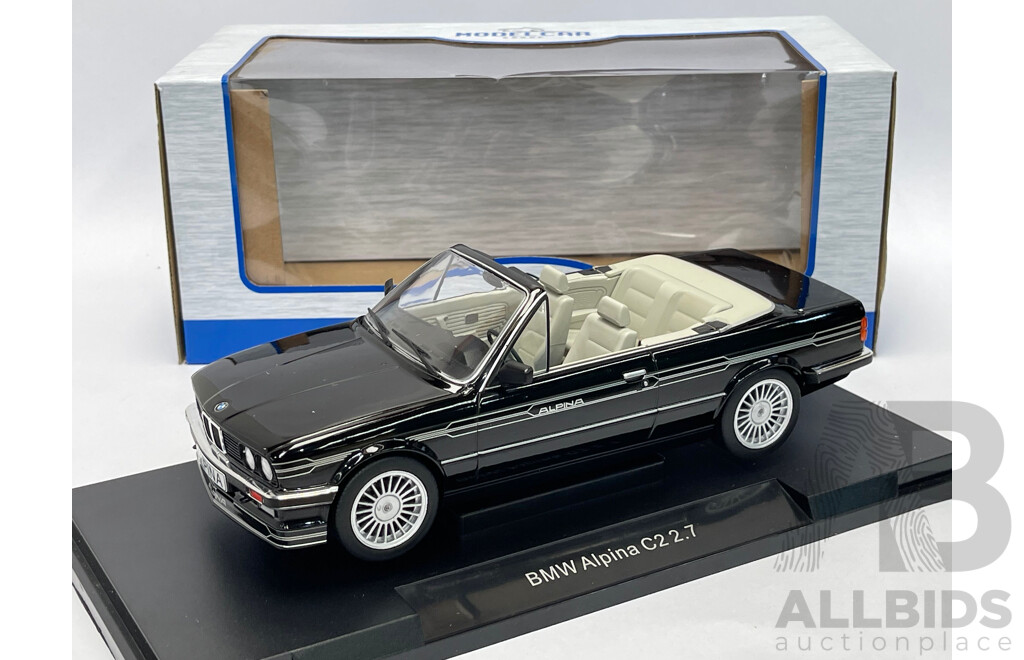 MCG 1986 BMW E30 Alpina C2 2.7 Convertible Black 1:18 Scale - New